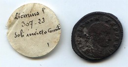 Follis De Licinius Avec étiquette D'ancienne Collection - 6. The Tetrarchy (284 AD Tot 307 AD)