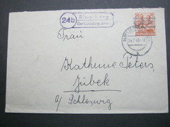 1948 , RINGSBERG über Glücksburg, Klarer Landpoststempel Auf Brief - Covers & Documents