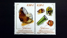 Französische Süd- Und Antarktisgebiete TAAF 905/6 **/mnh, Mineralien: Geschliffene Titanite, Unbearbeiteter Titanit - Nuevos