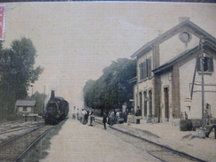 CPA 51 Marne Saint Juste La Gare Colorisée Train - Autres & Non Classés