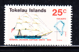 Tokelau MNH Scott #24 25c 'General Jackson', Map Of Fakaofo 1970 Discovery Of Tokelau Islands - Tokelau