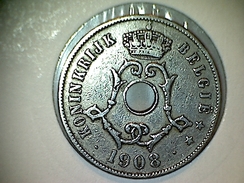 Belgique 25 Centimes 1908 VL - 25 Cent