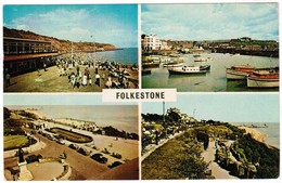 Greetings From Folkestone, East Cliff Promenade, Inner Harbour, Harvey Memorial, The Leas, The Zig Zag Path (pk32097) - Folkestone