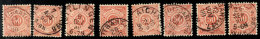 1890, 50 Pfg. Ziffern Braunrot, Gute Farbe Achtmal Sauber Rundgestempelt, Pracht Mi. 640.-, Katalog: 58 O1890,... - Otros & Sin Clasificación