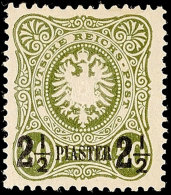 2 1/2 Piaster A. 50 Pfg Oliv, Farbfrisches Kabinettstück, Ungebraucht Mit Originalgummierung Und Kleiner... - Turquia (oficinas)