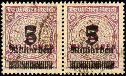 5 Millrd. A. 2 Mill. Mark Dunkelgraupurpur, Waager. Paar, Tadellos Gestempelt, Gepr. Infla/Winkler BPP, Mi. 340.-,... - Otros & Sin Clasificación