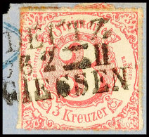 "DEUTZ / 6 2 = II / GIESSEN" - Preußischer Bahnpost-L3, Klar Auf Briefstück 3 Kr. IV.Ausgabe, Katalog:... - Autres & Non Classés