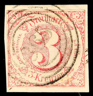 "365" - DETTINGEN, Auf Briefstück Mit Allseits Vollrandiger 3 Kr. Rosa, Katalog: 32 BS365 - DETTINGEN, On... - Otros & Sin Clasificación
