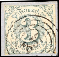"357" - OBERTIEFENBACH, Klar Auf Briefstück Mit Lupen- Bis Breitrandiger 3 Kr. Blau (leicht Oxidiert), Sign.... - Otros & Sin Clasificación