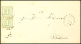 "90" Nebst K1 "ASSENHEIM 1.8.(1866)" Auf Postbezirksbrief Senkr. Paar 1 Kr. IV.Ausgabe über... - Otros & Sin Clasificación