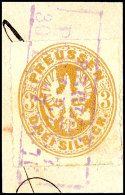 "BERLIN POST-EXP. 7. 30 1 67" - Violetter Ra3, KBHW 295 C, Auf Briefstück 3 Sgr. Wappen. Die Verwendung Von... - Otros & Sin Clasificación