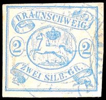 2 Sgr. Preußischblau, Farbfrisches, Allseits Breitrandiges Exemplar Mit Blauem K2 Von Wolfenbüttel,... - Brunswick