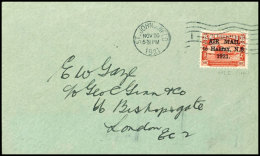 35 C. Luftpostmarke Mit Aufdrucktype I Auf Auslandsbrief Aus ST. JOHNS NOV.1921 Via Halifax Nach London, Pracht,... - Autres & Non Classés