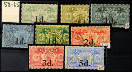 1d - 5 D. Freimarken Mit Aufdruck, Tadellos, Gestempelt, Katalog: 58/65 O1d - 5 D. Postal Stamps With... - Autres & Non Classés