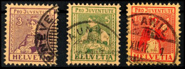 3 C. Bis 10 C. Pro Juventute 1917, Tadellos Gestempelt, Mi. 110.-, Katalog: 133/35 O3 C. Till 10 C. Pro... - Autres & Non Classés