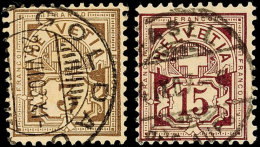 3 U. 15 C. Freimarken 1906, Faserpapier, Wz. 1, Tadellos Gestempelt, Mi. 142.-, Katalog: 82,87 O3 And 15 C.... - Autres & Non Classés