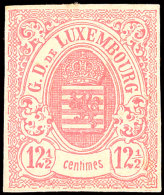 1859, 12 1/2 Centimes Rosa Mit Vollem Originalgummi, Prifix: 375.-, Katalog: 7 *1859, 12 + Centimes Rose With... - Autres & Non Classés