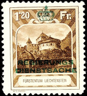 1,20 Fr.. Mit Aufdruck, Gez. L 10½, Postfrisch, Sign. Z (Zumstein), Mi. 550.-, Katalog: 8A **1, 20 Fr. .... - Otros & Sin Clasificación