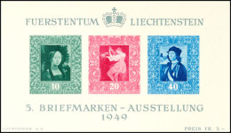 Briefmarkenausstellung Vaduz, Blockausgabe Von 1949, Tadellos Ungebraucht, Mi. Für ** 160.-, Katalog: Bl.5... - Andere & Zonder Classificatie