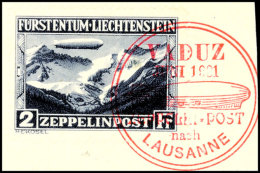 1 Und 2 Fr. Zeppelin, Je Mit Rotem Sonderstpl. 2 Fr. Auf Briefstück (1 Fr. ½ Zahn), Mi. 600.-, Katalog:... - Otros & Sin Clasificación