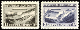 1 Und 2 Fr. Zeppelin 1931, Sauber Ungebraucht Mit Originalgummi Und Falzrest, Mi. 180,-, Katalog: 114/15 *1 And... - Andere & Zonder Classificatie
