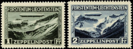 1 Und 2 Fr, Zeppelin, Postfrisch, 2 Fr Unten Raue Zähnung, Mi 650.-, Katalog: 114/15 **1 And 2 Fr,... - Autres & Non Classés