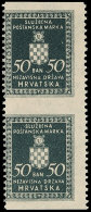 50 B. Senkrechtes Paar, Waager. Ungezähnt, Postfrisch, Fotokurzbefund Zrinjscak BPP Attest/Certificate:... - Croatie