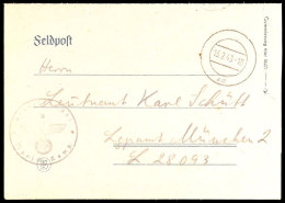 1943, Feldpostbrief Eines Deutschen Oberleutnants Der Feldpost-Nr. 06694 D = 4 Kp. Gven.Rgt. 383 (Kroatien) Mit... - Croacia