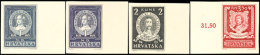 Berühmte Kroaten, 4 Farbproben A. Gummiertem Papier, Postfrisch, Katalog: 103/05Pr. **Famous Croatians, 4... - Croacia