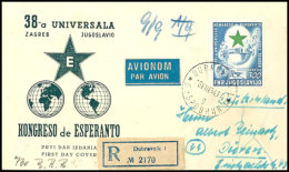 1953, Esperanto-Flp.-Marke Als Einschreiben/FDC Nach Deutschland Mit Rücks. Ankunftstpl., Mi. 250,--, Katalog:... - Autres & Non Classés