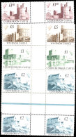 Freimarken "Burgen" Als Herzstück-Viererblocks, Mi. 200,-- ++, Katalog: 117477 HZ **Postal Stamps "castle"... - Altri & Non Classificati