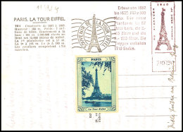 7.10.1941; Souvenirstempel Mit Beigeklebter Vignette Auf S/w Ansichtskarte Vom Eifelturm In Tadelloser Erhaltung ... - Otros & Sin Clasificación