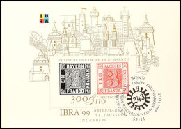 1999, Block-Ausgabe "IBRA Nürnberg", 50 Stück Mit ESST BONN, Mi. 400.-, Katalog: Bl.46(50) ESST1999,... - Autres & Non Classés