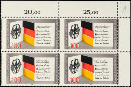 100 Pfg 40 Jahre Bundesrepublik Deutschland, Verzähnt, Eckrandviererblock Oben Rechts, Tadellos Postfrisch -... - Otros & Sin Clasificación