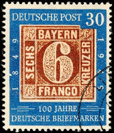 30 Pfg "100 Jahre Deutsche Briefmarken" Mit Plattenfehler II, Mit Nicht Prüfbarem Stempel, Mi. 380.- Marke... - Andere & Zonder Classificatie