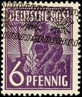 6 Pfg. Arbeiter Dunkelgrauviolett Mit Bandaufdruck, Postfrisch, Signiert Arge Kontrollrat, Mi. 200.-, Katalog: 37Id... - Otros & Sin Clasificación