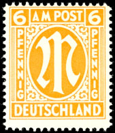 1945, AM-Post 6 Pf. In Besserer Variante, Tadellos, Fotokurzbefund A. Schlegel BPP, Mi. 200,-- Attest/Certificate:... - Autres & Non Classés