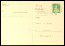 10 Pfg Städtebilder II, Anwort-Doppelkarte Mit Geändertem Absendervermerk Von BERLIN 21.8.61 Nach Coburg... - Autres & Non Classés