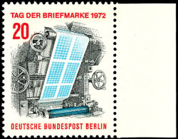 20 Pfg Tag Der Briefmarke 1972, Abart "Druck Auf Der Gummiseite", De Fakto Vom Linken Seitenrand, Tadellos... - Otros & Sin Clasificación