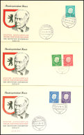 7 Pfg Bis 70 Pfg Heuss Auf Drei Blanko-FDC-Umschlägen Mit Ersttagsstempeln, Tadellos, Mi. 138.-, Katalog:... - Otros & Sin Clasificación