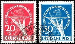 1949, "Währungsgeschädigte" 20 Und 30 Pf. Je Tadellos Mit Frankfurter Eck-SSt., Gepr. Schlegel BPP, Mi.... - Andere & Zonder Classificatie