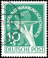 1949, "Währungsgeschädigte", Kpl. Satz Mit Plattenfehler "grüner Punkt Am Handgelenk" Bei Der 10... - Autres & Non Classés