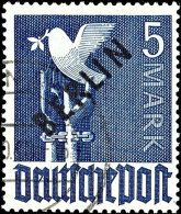 1948, 5 M. Schwarzaufdruck, Pracht, Gepr. Lippschütz BPP, Mi. 750,--, Katalog: 20 O1948, 5 M. Black... - Otros & Sin Clasificación