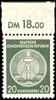 1956, Zirkelmarke 20 Pf. Mit WZ.2 Auf Faserpapier, Tadellos Postfrisch Mit (gefaltetem) Oberrand, Mi. 300,--,... - Autres & Non Classés