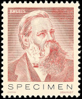 1970 (ca), Maschinenprobe Von F. Engels In Braunrot Mit Schwarzem Aufdruck "SPECIMEN"  **1970 (approximate),... - Otros & Sin Clasificación