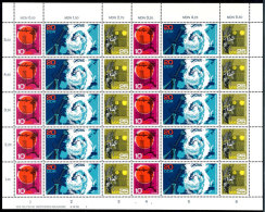 Meteorologischer Dienst Der DDR, Kompletter Zusammendruck-Bogen Mit Formnummer II, Tadellos Postfrisch, Katalogwert... - Otros & Sin Clasificación