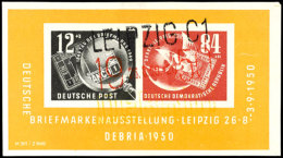 1959, DEBRIA-Block Mit Dreifarbigem Leipziger Sonderstpl., Tadellos, Mi. 140,--, Katalog: Bl. 7 O1959,... - Andere & Zonder Classificatie
