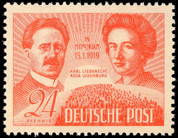 24 Pfg Liebknecht/Luxemburg Mit Plattenfehler "V", Tadellos Postfrisch, Gepr. Paul BPP, 100.-, Katalog: 229V... - Otros & Sin Clasificación