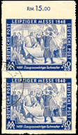 50 Pfg Leipzigermesse, Y-Gummierung, Senkr. Paar Vom Oberrand, Tadellos Gestempelt, Fotoattest Paul BPP, Mi. -.-... - Otros & Sin Clasificación