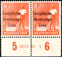 8 Pfg Rot Im Unterrandpaar Mit HAN "6019.48 1", Tadellos Postfrisch, Gepr. Paul BPP, Katalog: 184aHAN **8 Pfg... - Otros & Sin Clasificación